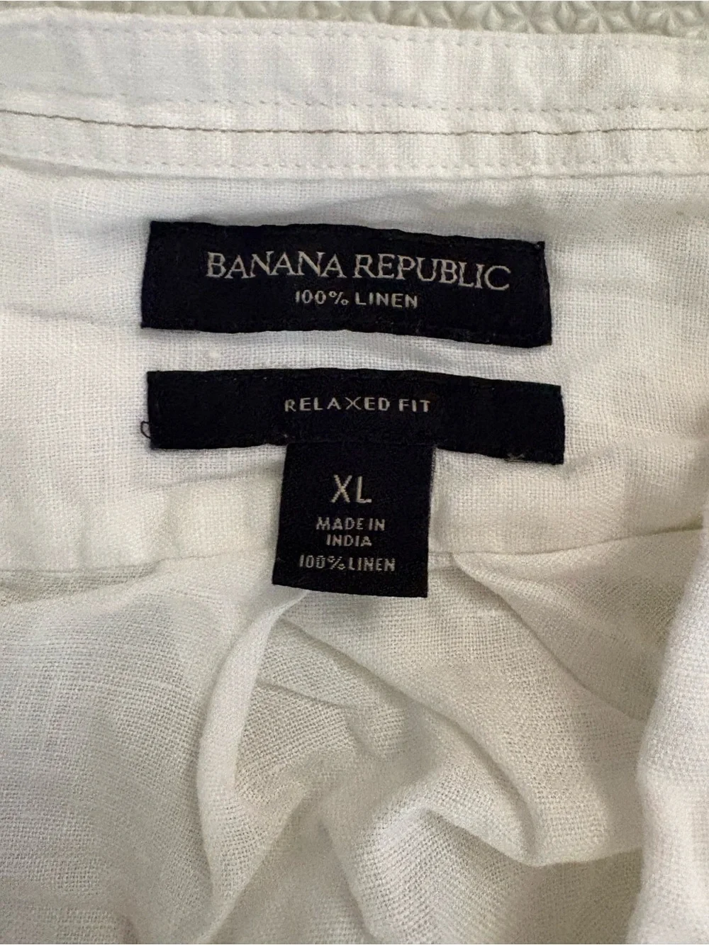 Oversize Style Banana Republic White Men's Button-Down Linen Shirt